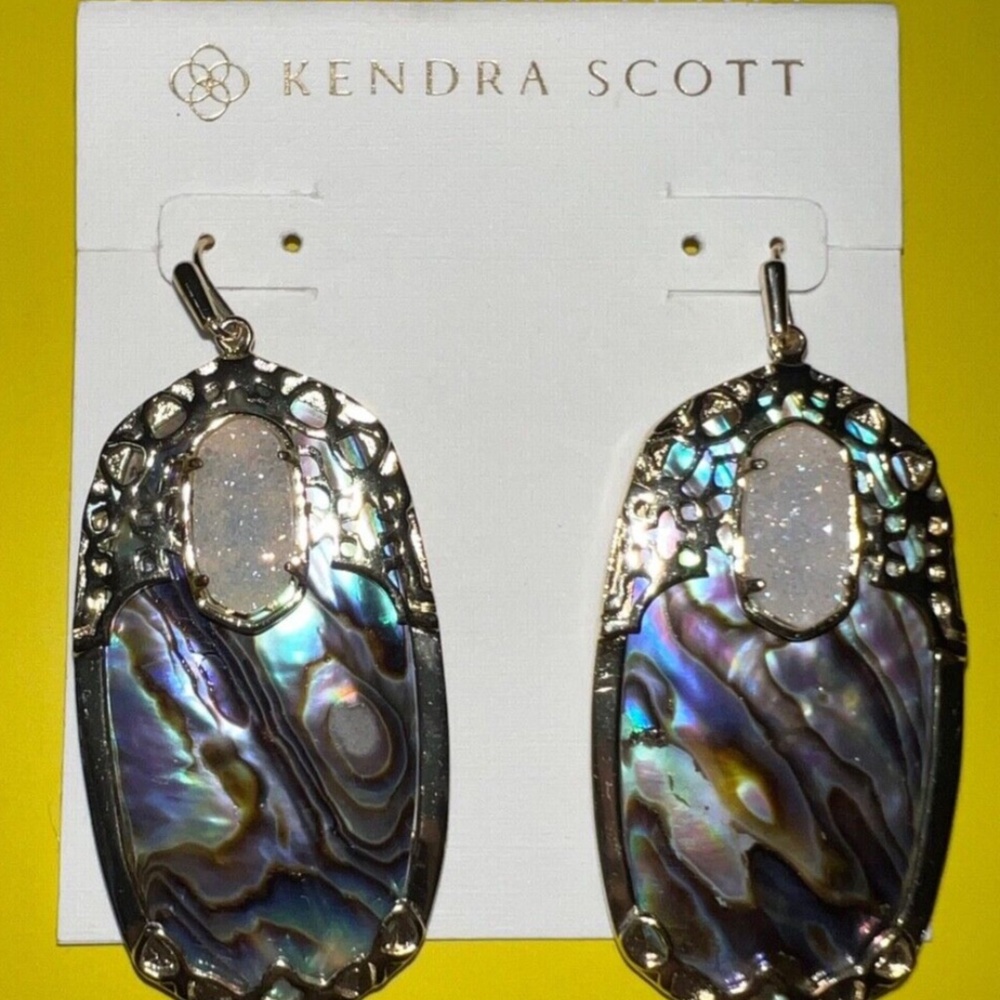 Kendra Scott Deva Drusy Abalone Shell Earrings Dr… - image 2